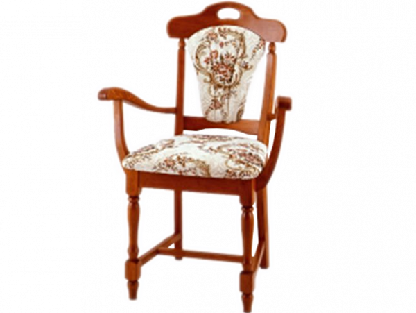 Dubová čalouněná židle s područkami